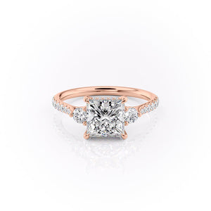 The Pave Lia Set With A 4 Carat Princess Moissanite