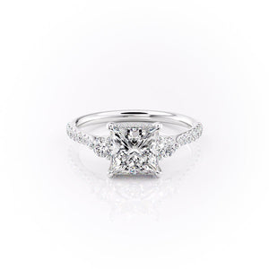 The Pave Lia Set With A 2 Carat Princess Moissanite