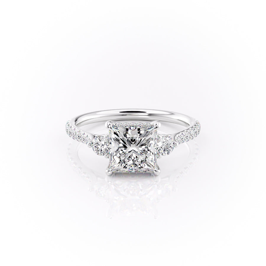The Pave Lia Set With A 4.5 Carat Princess Moissanite