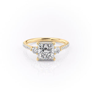 The Pave Lia Set With A 2.5 Carat Princess Moissanite