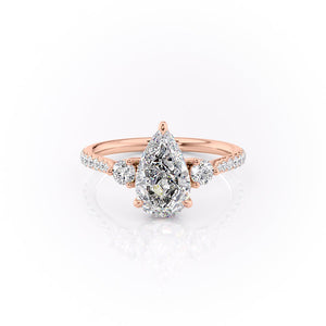 The Pave Lia Set With A 4.5 Carat Pear Moissanite