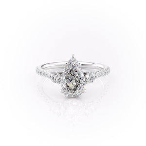 The Pave Lia Set With A 4 Carat Pear Moissanite