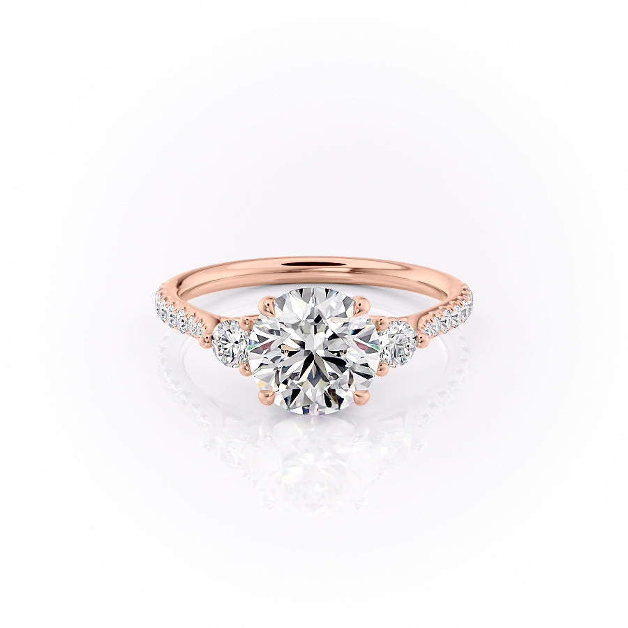 The Pave Lia Set With A 3 Carat Round Moissanite