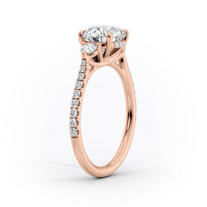The Pave Lia Set With A 1 Carat Round Lab Diamond