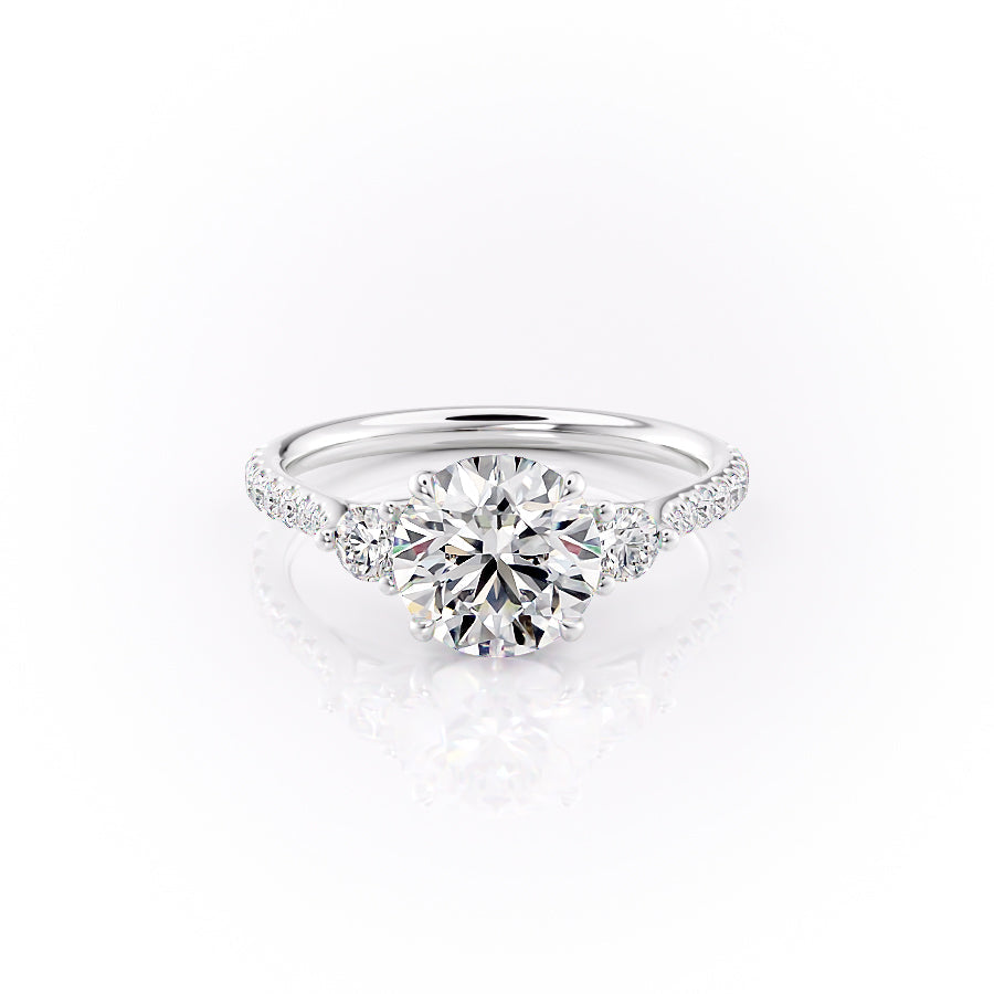 The Pave Lia Set With A 3 Carat Round Lab Diamond
