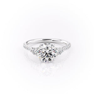 The Pave Lia Set With A 1 Carat Round Moissanite