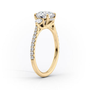 The Pave Lia Set With A 3 Carat Round Lab Diamond