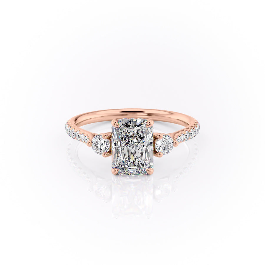 The Pave Lia Set With A 2.5 Carat Radiant Lab Diamond