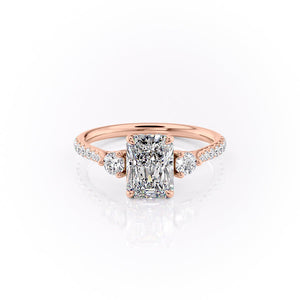 The Pave Lia Set With A 2.5 Carat Radiant Lab Diamond