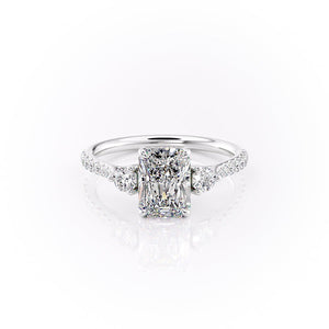 The Pave Lia Set With A 3 Carat Radiant Moissanite