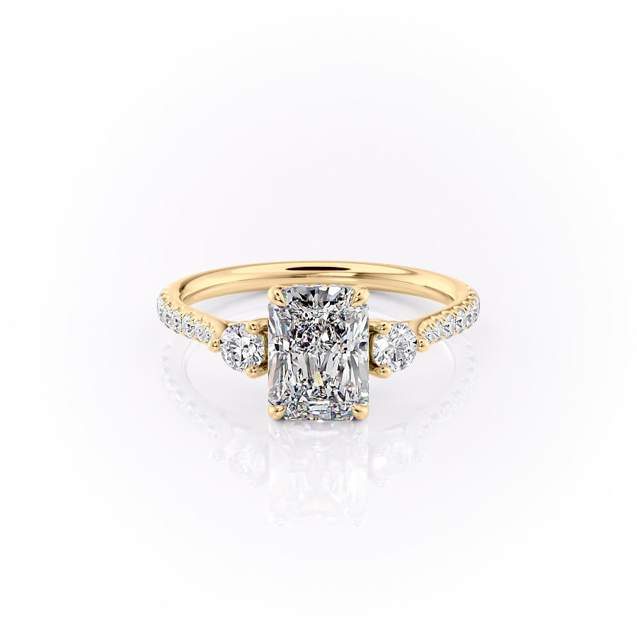 The Pave Lia Set With A 2.5 Carat Radiant Lab Diamond