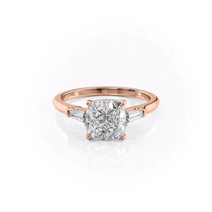 The Liv Set With A 4.5 Carat Cushion Moissanite