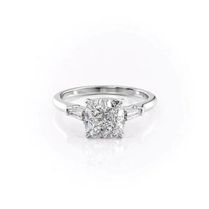 The Liv Set With A 1.5 Carat Cushion Moissanite