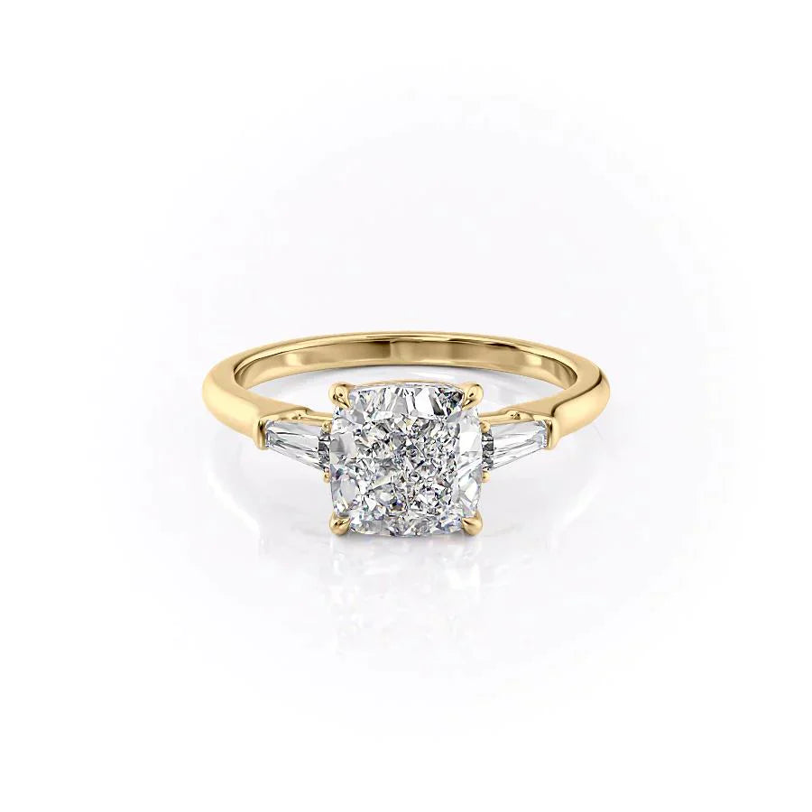 The Liv Set With A 2.5 Carat Cushion Moissanite