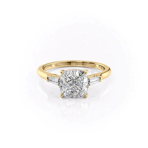 The Liv Set With A 1.5 Carat Cushion Lab Diamond
