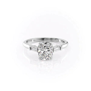The Liv Set With A 2.5 Carat Elongated Cushion Lab Diamond
