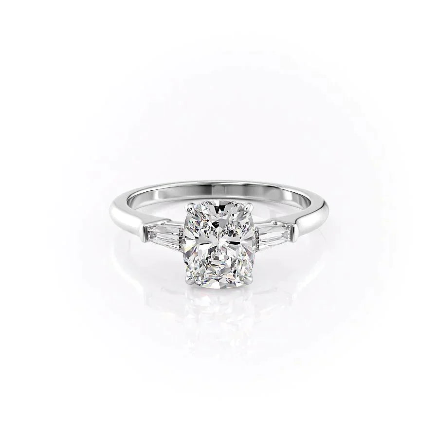 The Liv Set With A 2 Carat Elongated Cushion Lab Diamond