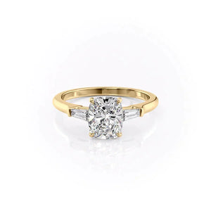 The Liv Set With A 2 Carat Elongated Cushion Lab Diamond