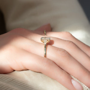 The Liv Set With A 1 Carat Elongated Cushion Lab Diamond
