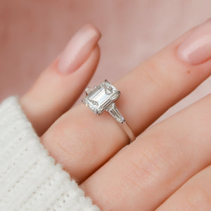 The Liv Set With A 3 Carat Emerald Lab Diamond