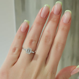 The Liv Set With A 3 Carat Emerald Lab Diamond