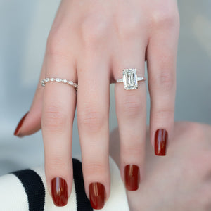 The Liv Set With A 3 Carat Emerald Lab Diamond
