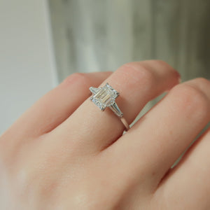 The Liv Set With A 3 Carat Emerald Lab Diamond