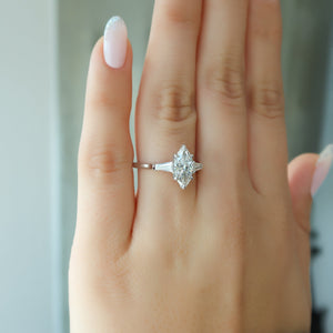The Liv Set With A 1.5 Carat Marquise Lab Diamond