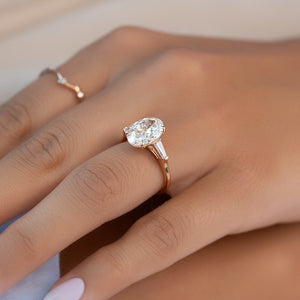 The Liv Set With A 2 Carat Oval Lab Diamond