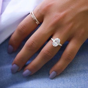 The Liv Set With A 2 Carat Oval Lab Diamond