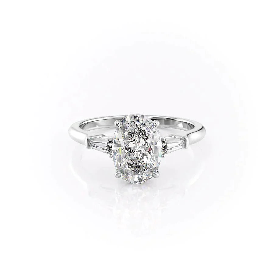 The Liv Set With A 1.5 Carat Oval Lab Diamond