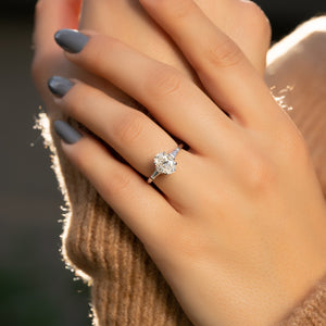 The Liv Set With A 1.5 Carat Oval Lab Diamond