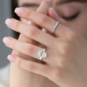 The Liv Set With A 1.5 Carat Oval Lab Diamond