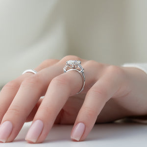 The Liv Set With A 1.5 Carat Oval Lab Diamond