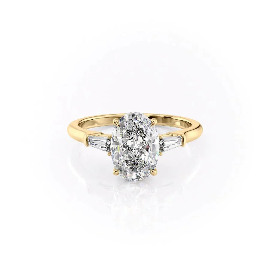 The Liv Set With A 3.5 Carat Oval Moissanite