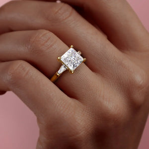 The Liv Set With A 1.5 Carat Princess Moissanite