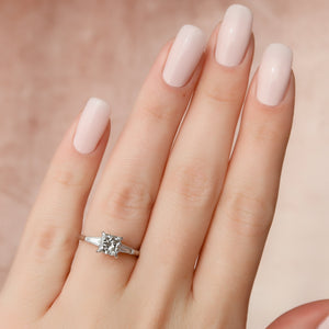 The Liv Set With A 1.5 Carat Princess Lab Diamond