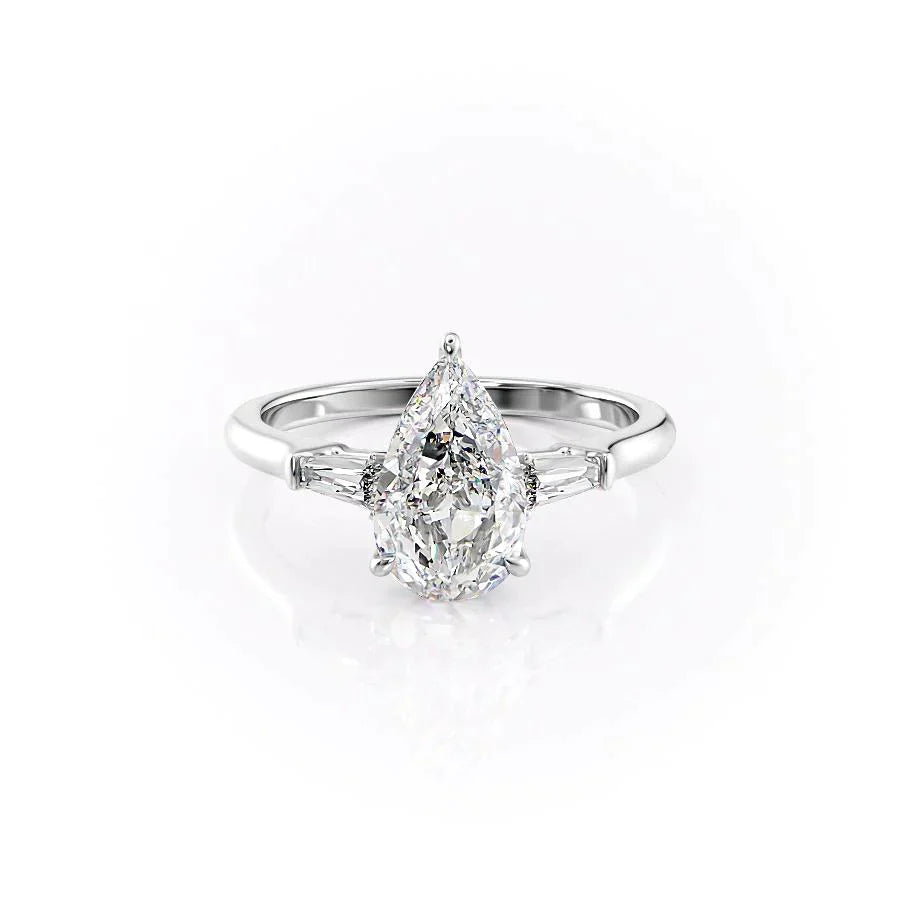 The Liv Set With A 2.5 Carat Pear Moissanite