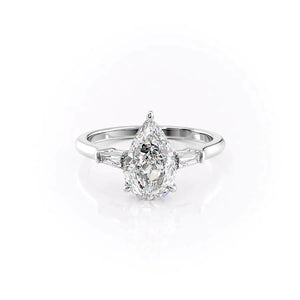 The Liv Set With A 1.5 Carat Pear Moissanite