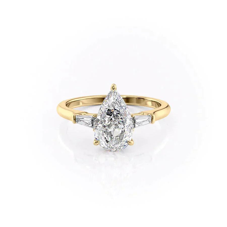The Liv Set With A 2.5 Carat Pear Moissanite