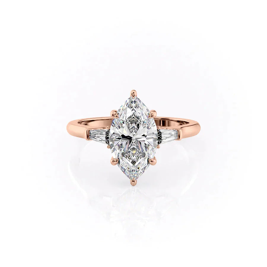 The Liv Set With A 3 Carat Marquise Lab Diamond