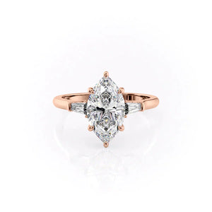 The Liv Set With A 3 Carat Marquise Lab Diamond