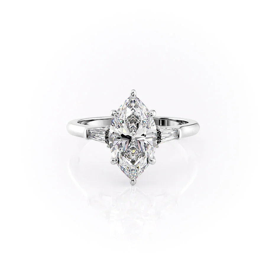 The Liv Set With A 1.5 Carat Marquise Moissanite