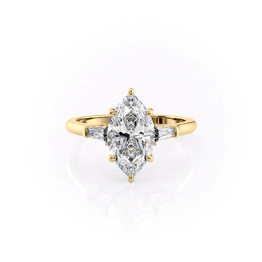 The Liv Set With A 1.5 Carat Marquise Lab Diamond