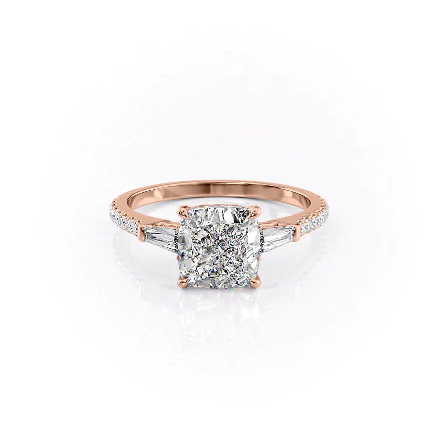 The Pave Liv Set With A 1.5 Carat Cushion Moissanite