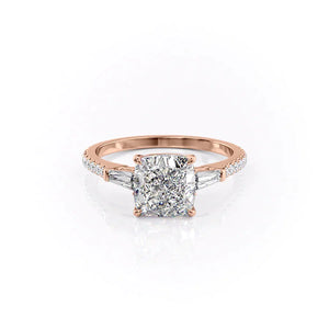 The Pave Liv Set With A 3 Carat Cushion Lab Diamond