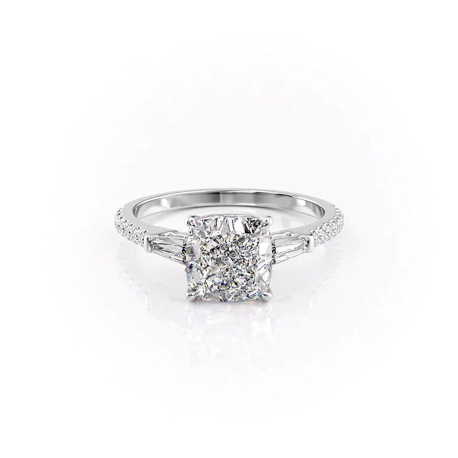 The Pave Liv Set With A 1.5 Carat Cushion Lab Diamond