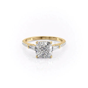 The Pave Liv Set With A 3.5 Carat Cushion Moissanite