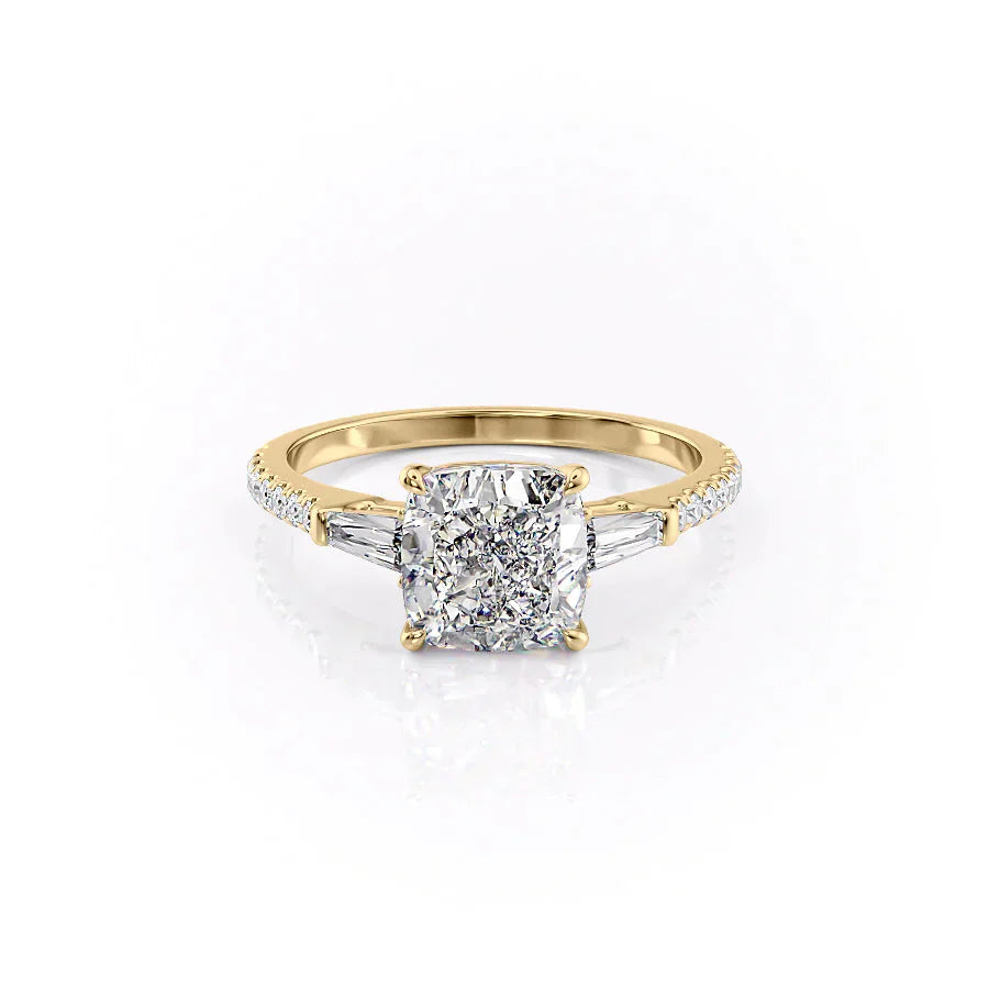 The Pave Liv Set With A 4.5 Carat Cushion Moissanite