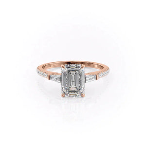 The Pave Liv Set With A 4.5 Carat Emerald Moissanite